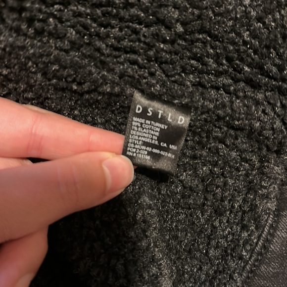 DSTLD | DSTLD Revolve Sherpa Lined Black Denim Jacket - Picture 5 of 5